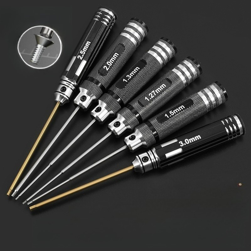 Rc Hobby Tool Kit - Juego de Destornilladores Hexagonales HSS/TiCN, Métricos,